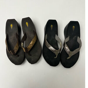 Volatile Set of 2 Platform Flip Flips, Size 9
